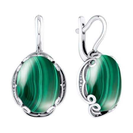 Купить оптом серьги из серебра с малахитами 2310385088 от Krasnoe