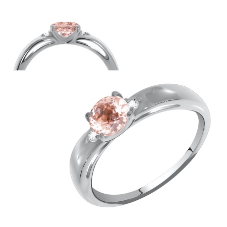 Купить оптом кольцо из серебра с кварцем и фианитами 1340180259-36 от Krasnoe