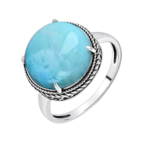 Купить оптом кольцо из серебра с ларимаром 1340Л15179 от Krasnoe