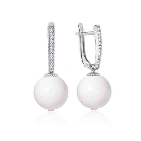 Купить оптом серьги из серебра с агатами и фианитами 2340390930л-10 от Krasnoe