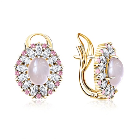 Купить оптом серьги из серебра с кварцем и фианитами 2320784314-30 от Krasnoe