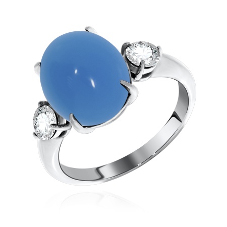 Купить оптом кольцо из серебра с агатом и фианитами 1340390367-70 от Krasnoe