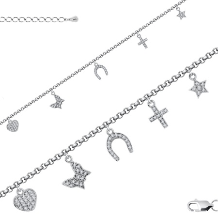 Купить оптом браслет из серебра с фианитами 4340200690-16 от Krasnoe