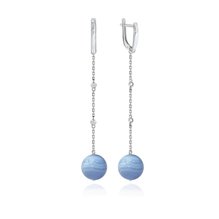 Купить оптом серьги из серебра с агатами и фианитами 2340390853л-84 от Krasnoe