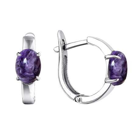 Купить оптом серьги из серебра с чароитами 2340461878 от Krasnoe