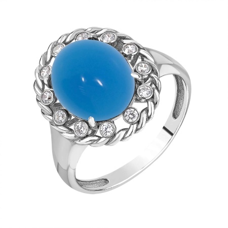 Купить оптом кольцо из серебра с агатом и фианитами 1340390973л-70 от Krasnoe