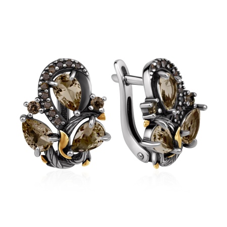 Купить оптом серьги из серебра с ситаллами 2317С22125л-42 от Krasnoe