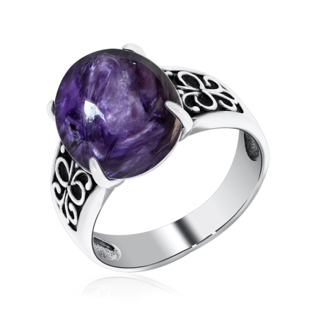 Купить оптом кольцо из серебра с чароитом 1310460993 от Krasnoe