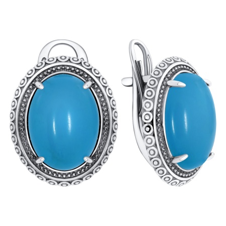 Купить оптом серьги из серебра с бирюзой 2310Б25773 от Krasnoe