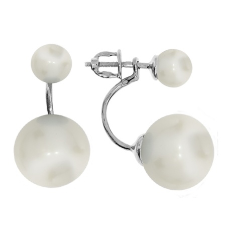 Купить оптом пусеты из серебра с жемчугами 2340052014-6 от Krasnoe