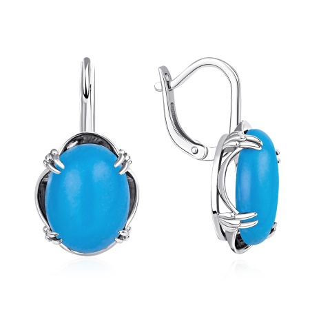 Купить оптом серьги из серебра с бирюзой 2340311997 от Krasnoe