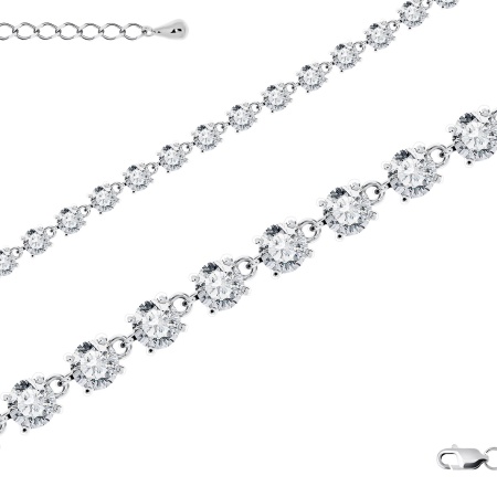 Купить оптом браслет из серебра с фианитами 4340202500-18 от Krasnoe