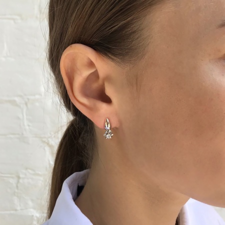 Купить оптом серьги из серебра с фианитами 2340200432 от Krasnoe