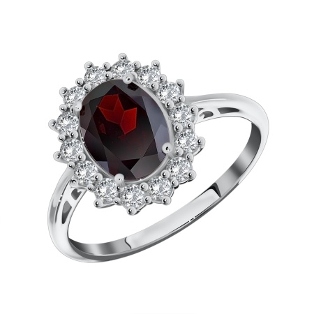 Купить оптом кольцо из серебра с кварцем и фианитами 1340180189л-31 от Krasnoe