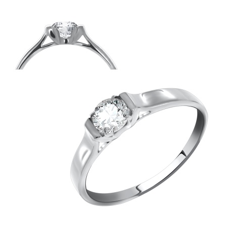 Купить оптом кольцо из серебра с фианитом 1340200264 от Krasnoe