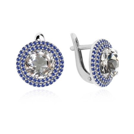 Купить оптом серьги из серебра с хрусталём и ситаллами 2340521561л-82 от Krasnoe