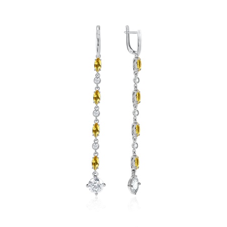 Купить оптом серьги из серебра с цитринами и фианитами 2340852510л от Krasnoe