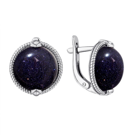 Купить оптом серьги из серебра с синтетическими авантюринами 2340365152 от Krasnoe