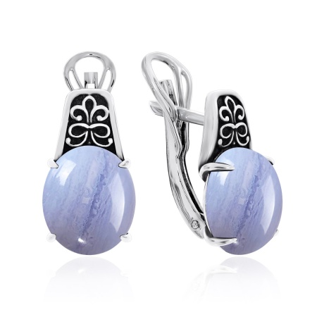 Купить оптом серьги из серебра с агатами 2310390993-84 от Krasnoe