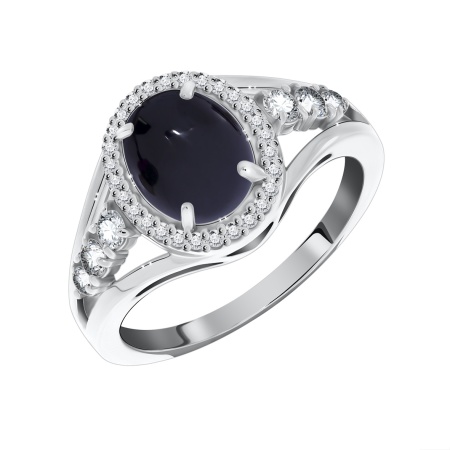 Купить оптом кольцо из серебра с агатом и фианитами 1340390182л-20 от Krasnoe