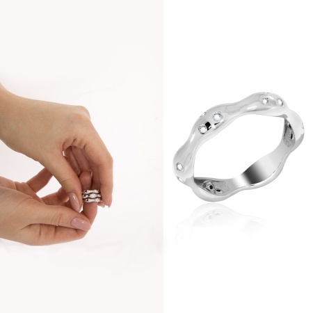 Купить оптом кольцо из серебра с фианитами 1340201161-1 от Krasnoe