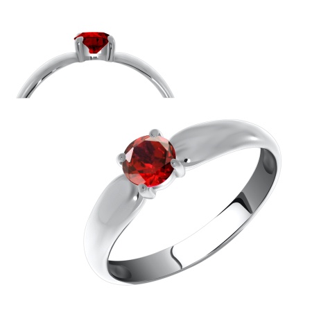 Купить оптом кольцо из серебра с гранатом 1340150257 от Krasnoe