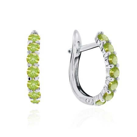 Купить оптом серьги из серебра с хризолитами 2340131319 от Krasnoe