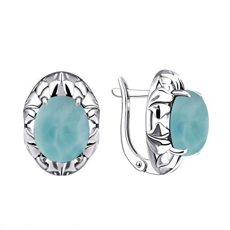 Купить оптом серьги из серебра с ларимаром 2340Л11865 от Krasnoe