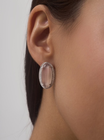 Купить оптом серьги из серебра с агатами и фианитами 2340390938л-21 от Krasnoe