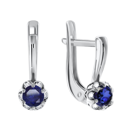 Купить оптом серьги из серебра со шпинелью и фианитами 2340212004л-82 от Krasnoe