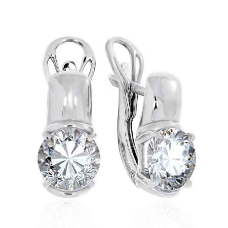 Купить оптом серьги из серебра фианитом 2340201117-1 от Krasnoe