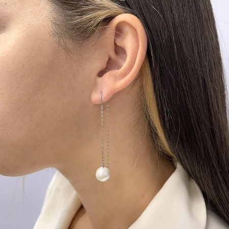 Купить оптом серьги из серебра с жемчугами 2340240710-3 от Krasnoe