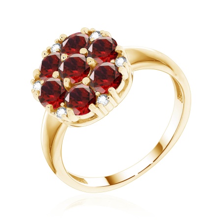 Купить оптом кольцо из серебра с фианитами и гранатами 1320151839л от Krasnoe