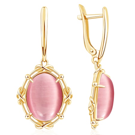 Купить оптом серьги из серебра с кошачий глазами 2320265098 от Krasnoe