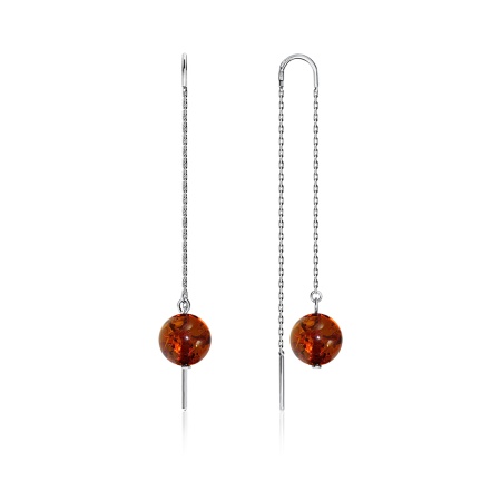 Купить оптом серьги из серебра с янтарём 2340480712-2 от Krasnoe
