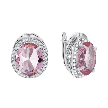 Купить оптом серьги из серебра с ситаллами и фианитами 2340880140-36 от Krasnoe