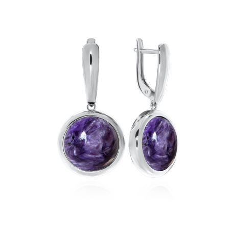 Купить оптом серьги из серебра с чароитами 2340460396 от Krasnoe