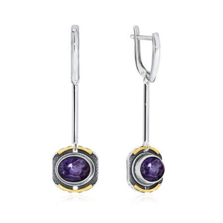 Купить оптом серьги из серебра с чароитами 2317462397 от Krasnoe