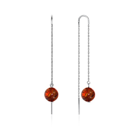 Купить оптом серьги из серебра с янтарём 2340480711-2 от Krasnoe