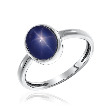 Купить оптом кольцо из серебра с сапфир звездчатыйом 1340940374-8 от Krasnoe