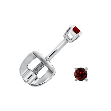 Купить оптом пусеты из серебра с гранатами П340150020 от Krasnoe