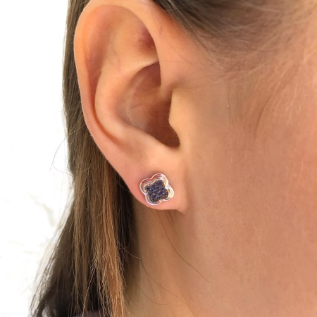 Купить оптом пусеты из серебра с ситаллами 2348883526л-82 от Krasnoe