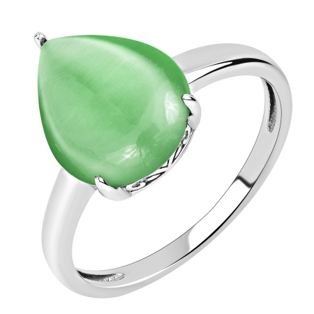Купить оптом кольцо из серебра с имитацией кошачьего глаза 1340265161-60 от Krasnoe