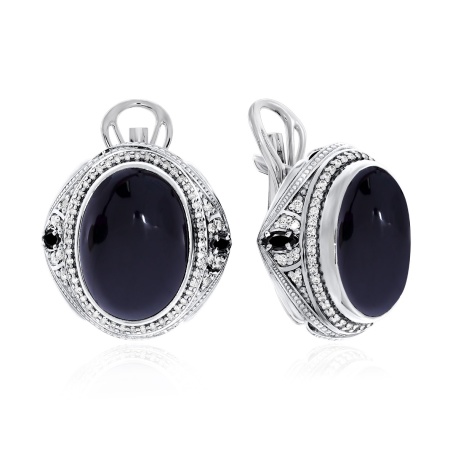 Купить оптом серьги из серебра с агатами, ситаллами и фианитами 2310390960л-22 от Krasnoe