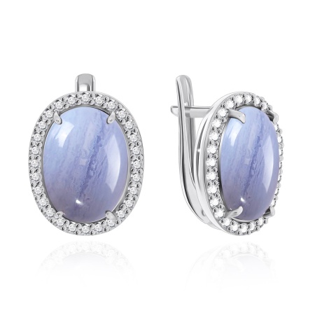 Купить оптом серьги из серебра с агатами и фианитами 2340390253-70 от Krasnoe