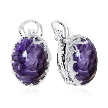 Купить оптом серьги из серебра с чароитами 2340461945 от Krasnoe