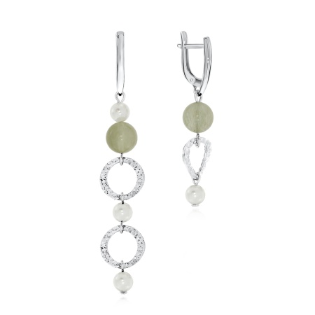 Купить оптом серьги из серебра с кварцем и жемчугами 2340871229-58 от Krasnoe