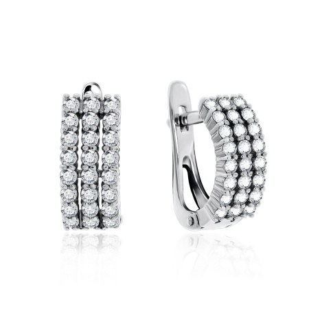 Купить оптом серьги из серебра с фианитами 2340200175 от Krasnoe