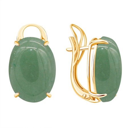 Купить оптом серьги из серебра с нефритами 2320355045 от Krasnoe