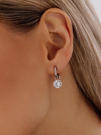 Купить оптом серьги из серебра с фианитами 2340201799 от Krasnoe